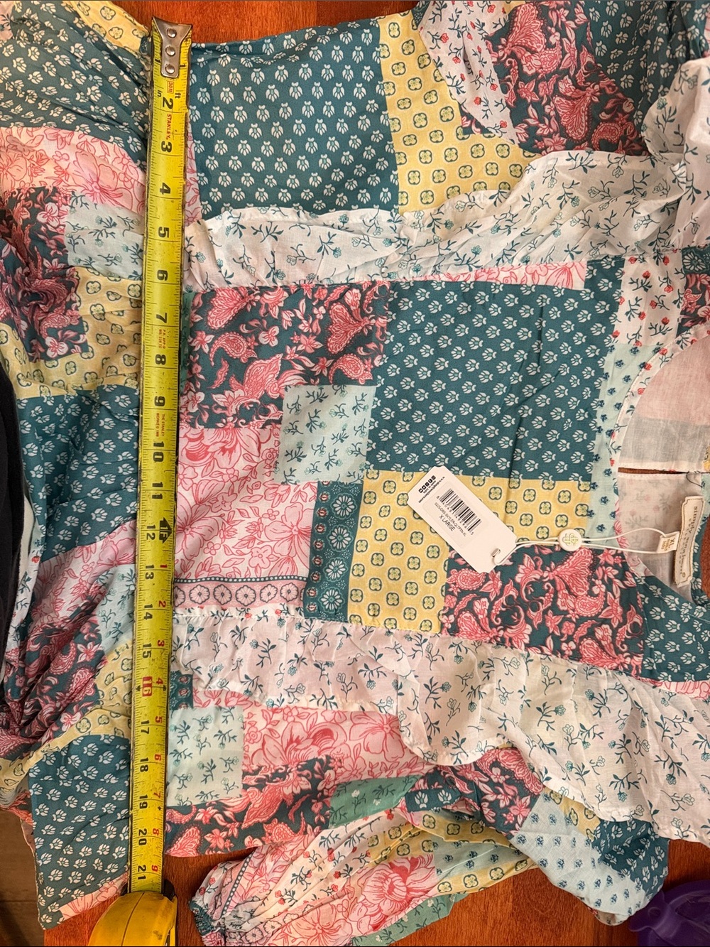 NWT Simply Southern Pastel Patchwork Tiered Maxi Dress #N014 - Picture 6 of 7